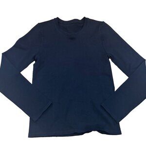 OQQ Black Classic Long Sleeve Scoop Neck Pullover Womens T-Shirt Top Size XL